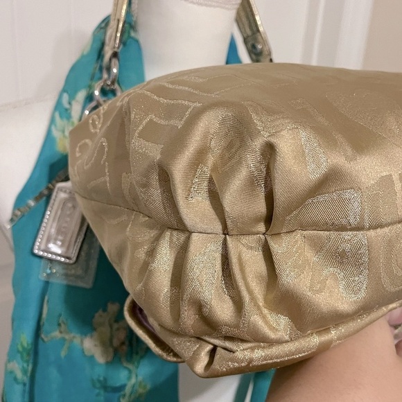 COACH POPPY STORYPATCH POP SWING BAG/ SHOULDER BAG GOLD #15304 - Picture 9 of 16